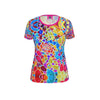 Ladies Cut and Sew T-Shirt. Fractals Of Happy. Series "5D"