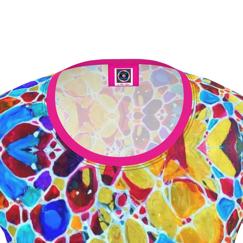 Ladies Cut and Sew T-Shirt. Fractals Of Happy. Series "5D"