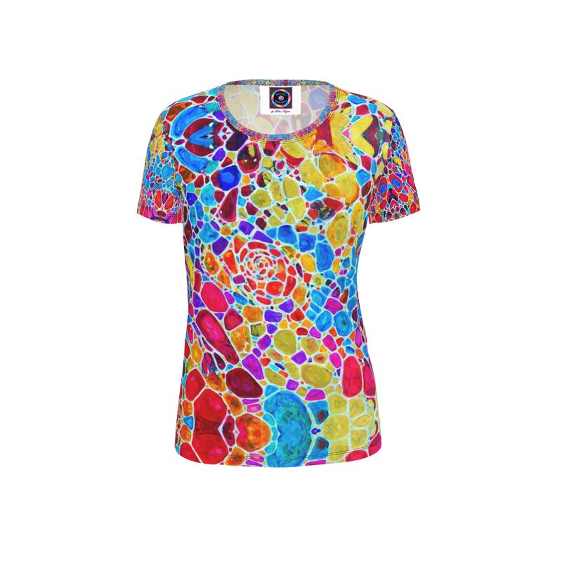 Ladies Cut and Sew T-Shirt. "Fractals Of Happy"