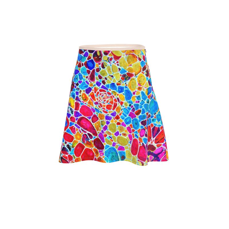 Flared Skirt. "Fractals Of Happy"