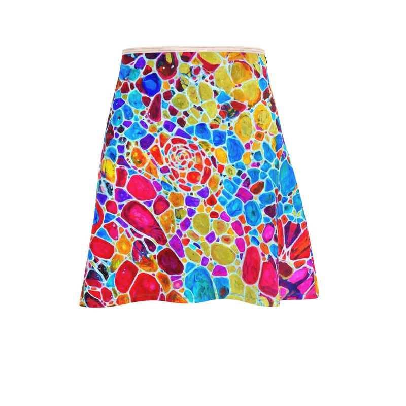 Flared Skirt. "Fractals Of Happy"