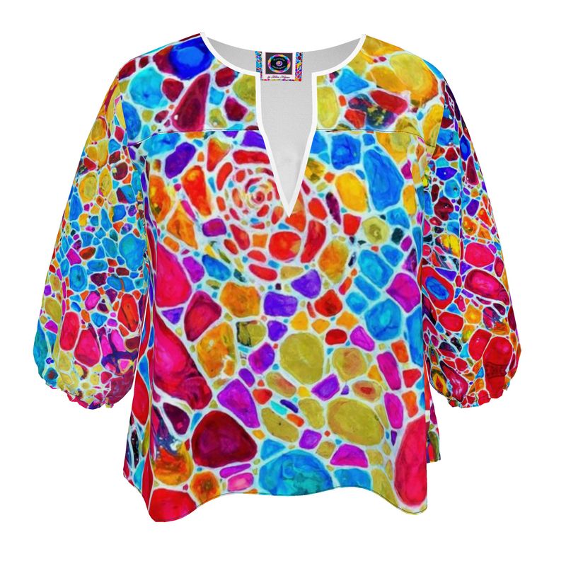 Womens Blouse. "Fractals Of Happy".