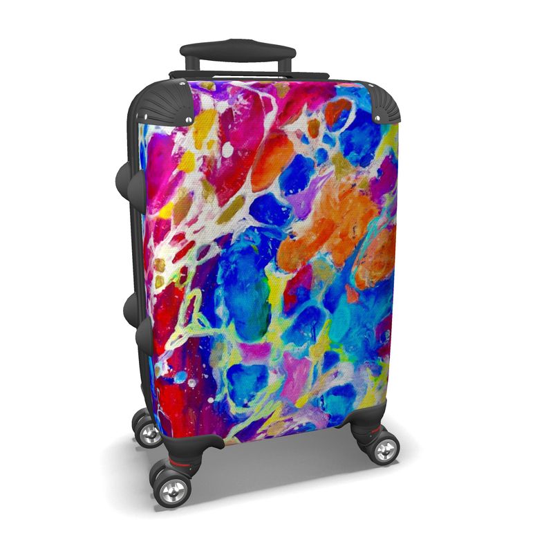 Suitcase. "Rainbows."
